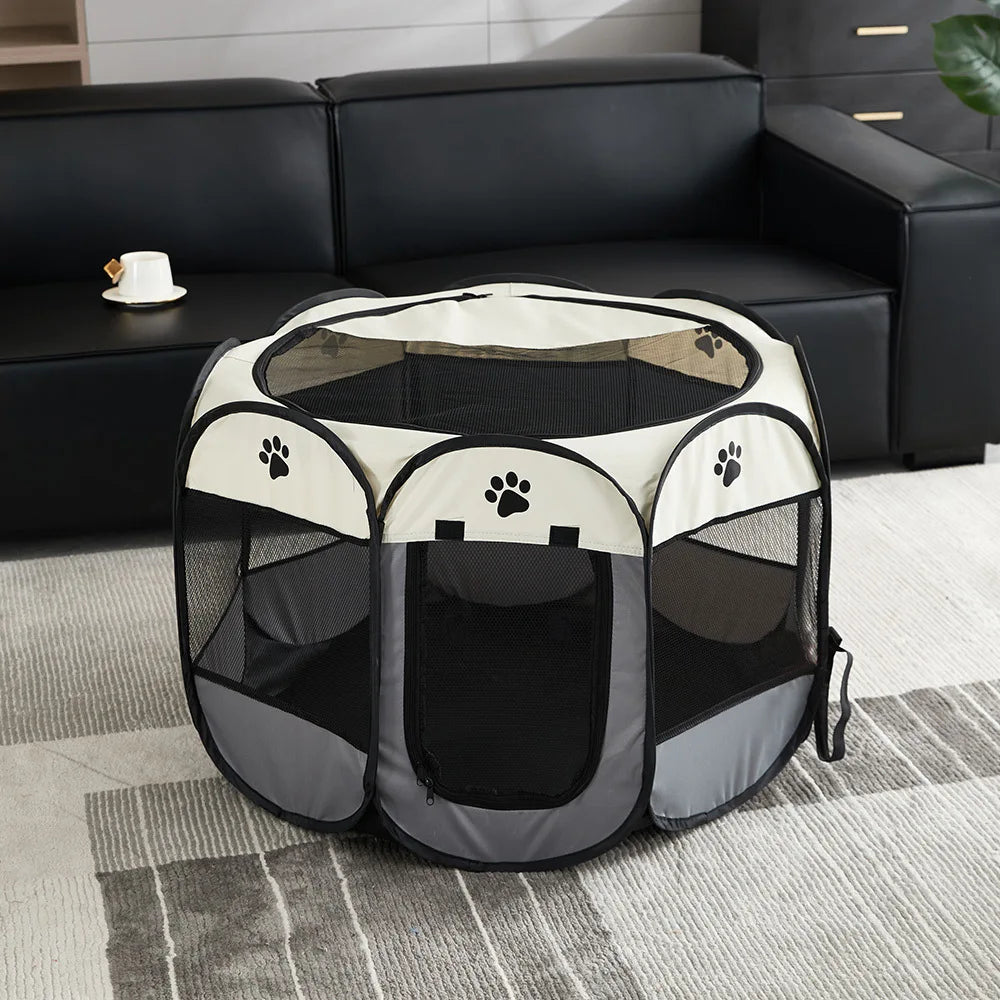 Tienda de campaña plegable para mascotas, asa duradera, casa para gatos, tela Oxford, valla octogonal para mascotas, portátil, exterior, pequeñas jaulas para perros, vallas para gatos para el invierno