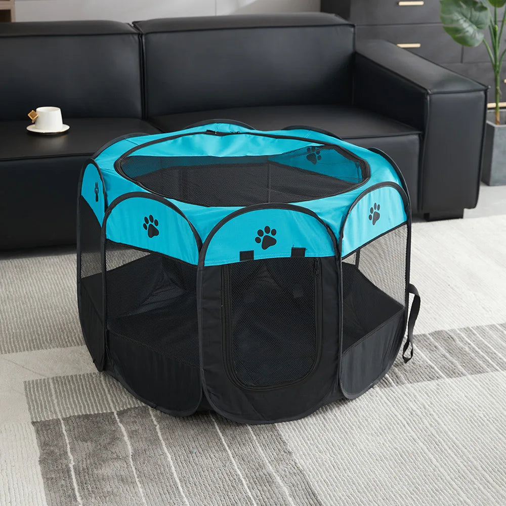Tienda de campaña plegable para mascotas, asa duradera, casa para gatos, tela Oxford, valla octogonal para mascotas, portátil, exterior, pequeñas jaulas para perros, vallas para gatos para el invierno