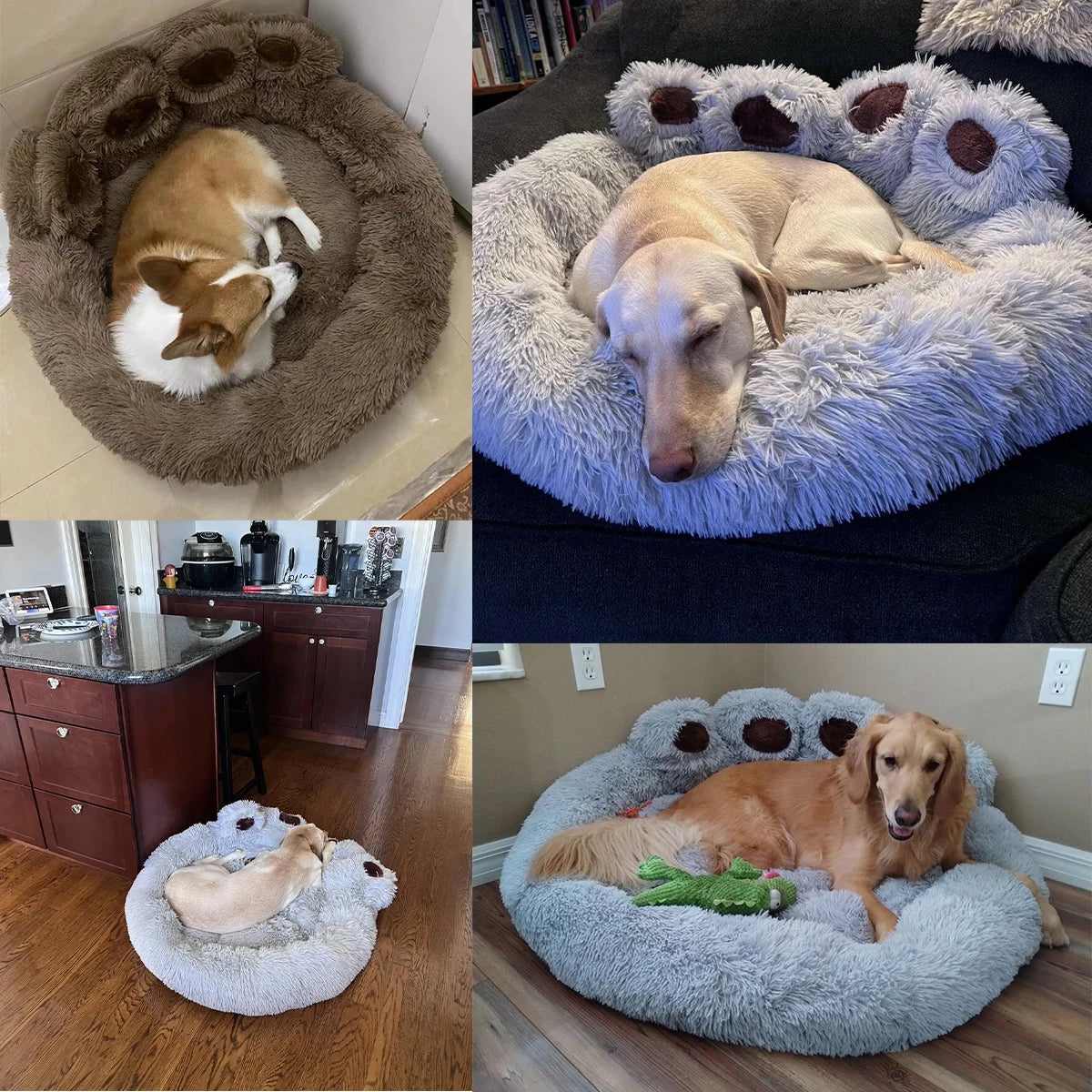 Lit moelleux pour chien, niche d'hiver en peluche, accessoires, produits pour animaux de compagnie, grands lits pour chiens, literie, canapé, panier, petit tapis pour chats, grand coussin pour chiot