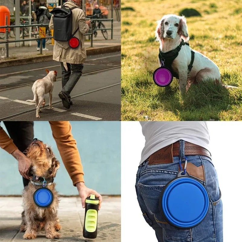 Gamelle Pliable en Silicone 2en1 avec Mousqueton – Voyage & Randonnée