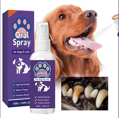 Spray nettoyant pour l'hygiène buccale des animaux de compagnie, 30ml, élimine le tartre, la plaque et les bactéries, rafraîchit l'haleine, stérilisation douce pour chien et chat, usage quotidien
