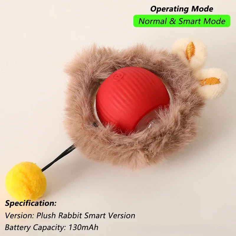 Balle Interactive Intelligente pour Chat – Roulement Automatique et Sons d'Oiseau