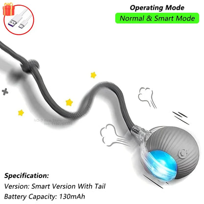 Balle Interactive Intelligente pour Chat – Roulement Automatique et Sons d'Oiseau