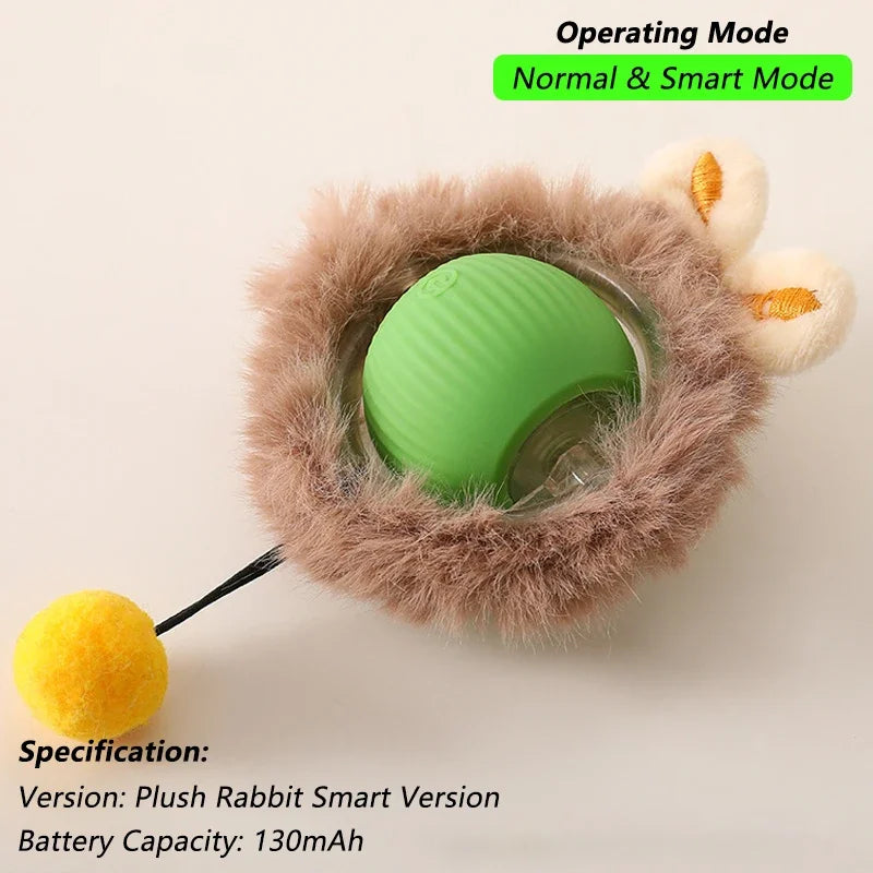 Balle Interactive Intelligente pour Chat – Roulement Automatique et Sons d'Oiseau