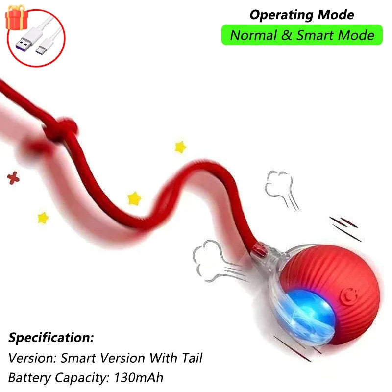 Balle Interactive Intelligente pour Chat – Roulement Automatique et Sons d'Oiseau