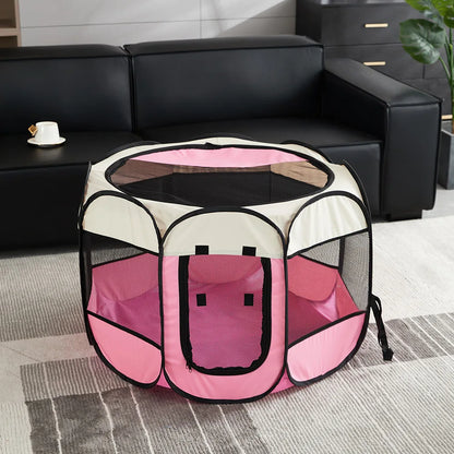 Tienda de campaña plegable para mascotas, asa duradera, casa para gatos, tela Oxford, valla octogonal para mascotas, portátil, exterior, pequeñas jaulas para perros, vallas para gatos para el invierno