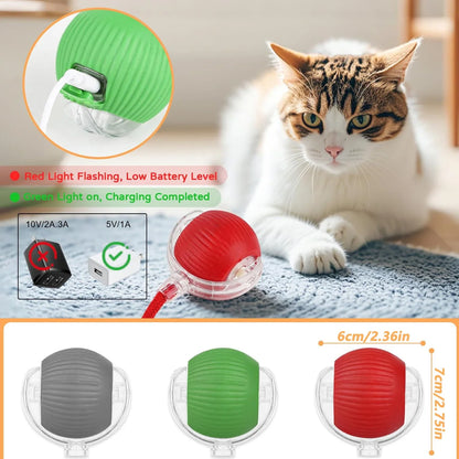 Balle Interactive Intelligente pour Chat – Roulement Automatique et Sons d'Oiseau