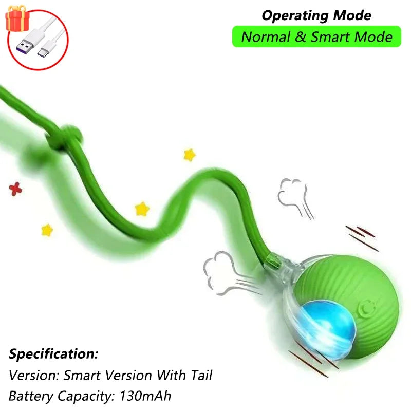 Balle Interactive Intelligente pour Chat – Roulement Automatique et Sons d'Oiseau