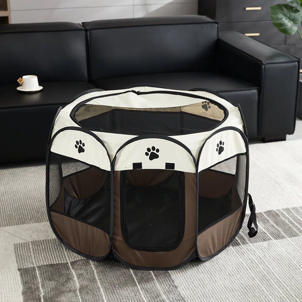 Tienda de campaña plegable para mascotas, asa duradera, casa para gatos, tela Oxford, valla octogonal para mascotas, portátil, exterior, pequeñas jaulas para perros, vallas para gatos para el invierno