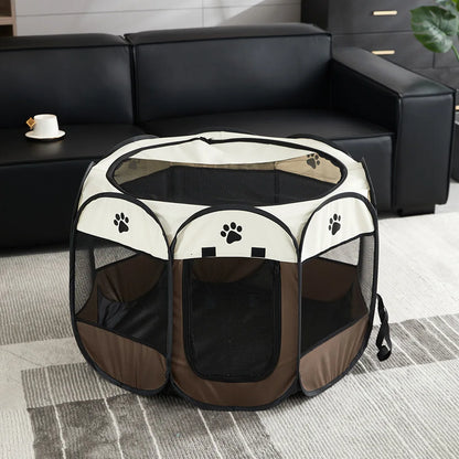 Tienda de campaña plegable para mascotas, asa duradera, casa para gatos, tela Oxford, valla octogonal para mascotas, portátil, exterior, pequeñas jaulas para perros, vallas para gatos para el invierno